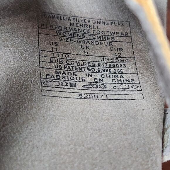 Merrell Sandals Womens Size 11 Camellia Yellow Beige Leather Slides J35594 FLAWS - Picture 8 of 15